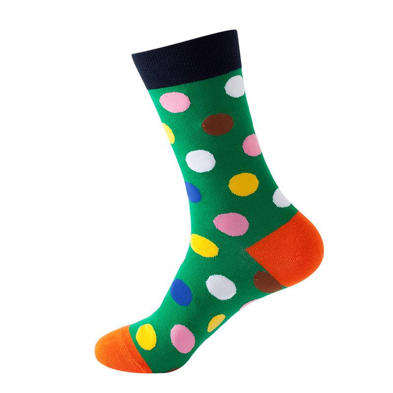 Hundreds Fashion Business Men 100% Cotton Happy Lattice Socks Unisex Boys Combed Hip Hop Street Skateboard Funny High Sox Set