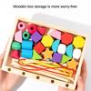 Dřevěné Montessori hračky Barevné tvary Puzzle hra Barevné korálky Poznávání barev Rané vzdělávací hračky Dárek pro děti