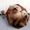 Two Bichon Pattern, Automatic Folding Umbrella, Portable and Foldable Design, 8 Ribs, a Christmas or Birthday Gift.
