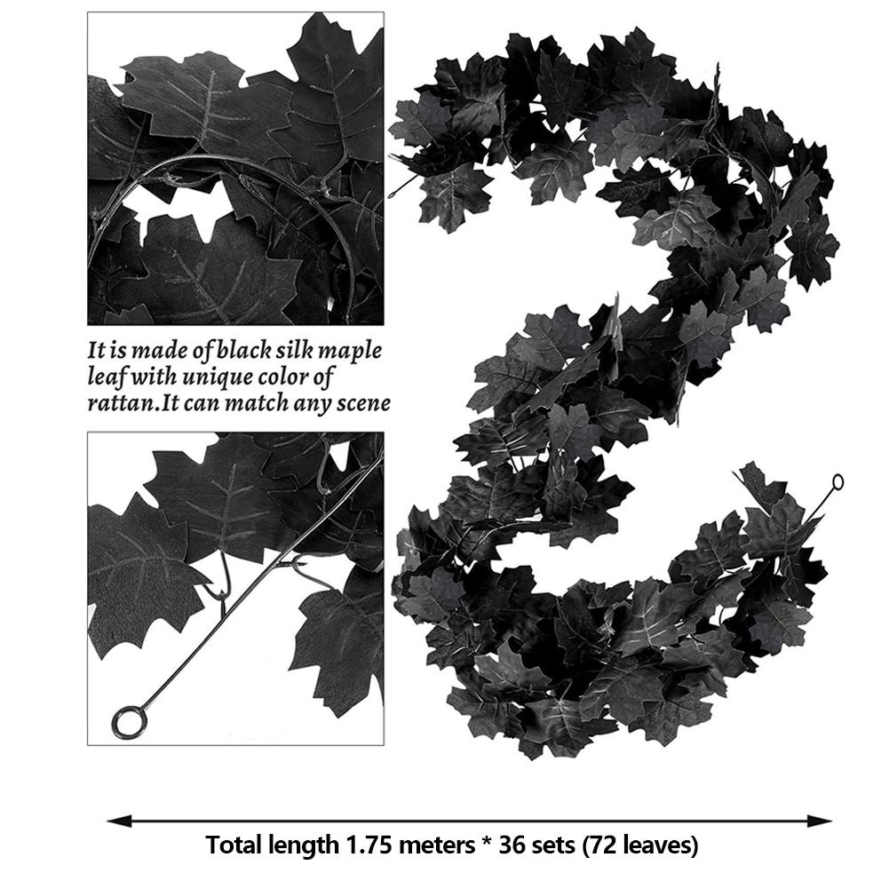 5.7FT Artificial Maple Leaf Garland Hanging Vines Maple Leaf Autumn Garland Wedding Thanksgiving Dinner Party Fireplace Decor