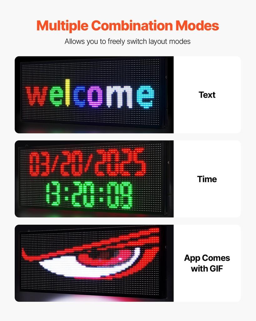 40x14in Programmable LED Sign Scrolling Display Board P10 Full-color