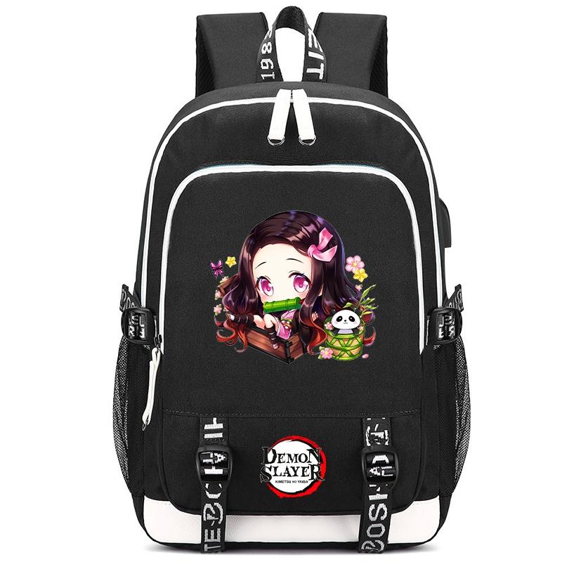 Anime Demon Slayer Canvas Backpack Printed Backpack for Girl Boy Gift Back To School Bookbag Men Women Travel Bag Mochila