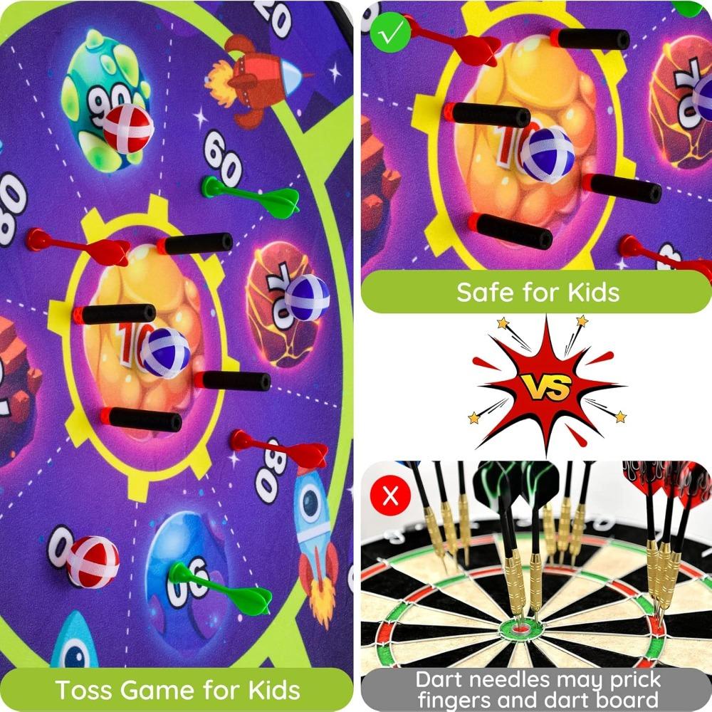 Dart Board for Kids Shooting Games with Toy Guns Sticky Balls Darts Indoor Outdoor Party Sport Toys Birthday Gift for Boys Girls