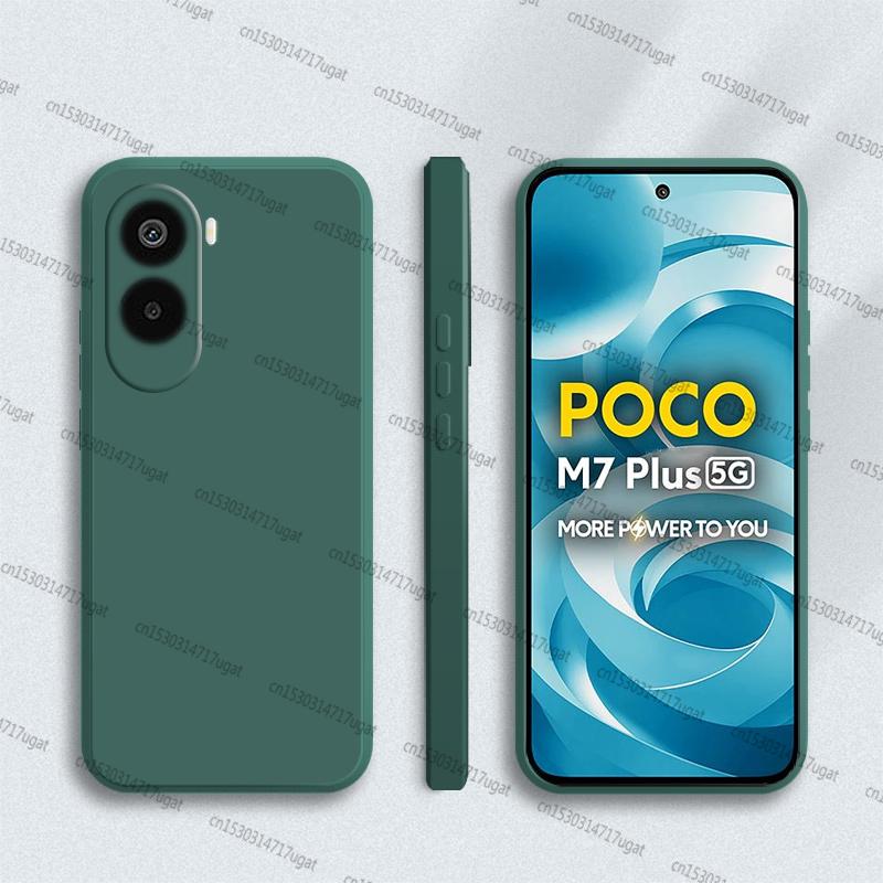 

For Xiaomi Poco M7 Plus Case Poco M7 Plus Anti-knock Soft Liquid Silicone Candy Color Phone Case For Poco M7 Plus Case For Poco M7 4G