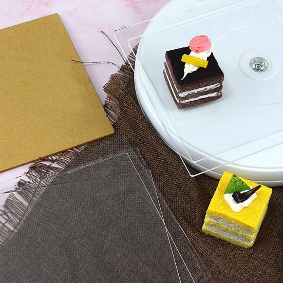 Set 2 Pezzi Dischi Quadrati Acrilici Antiaderenti per Torta Set Dischi per Cottura Servizio Burro Strumento da Cucina