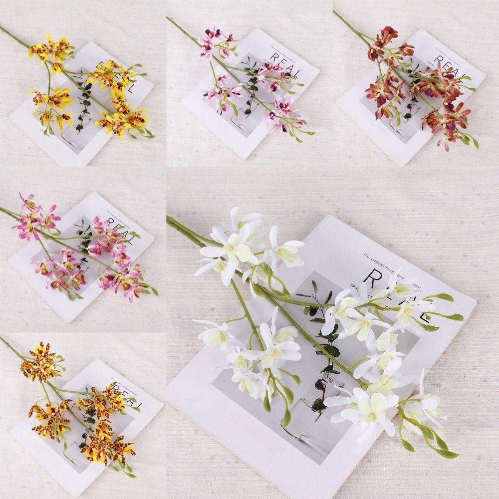 Small Butterfly Orchid Artificial Vanda Orchid Flower Real Touch Handmade Simulation Mini Orchid Realistic 72cm