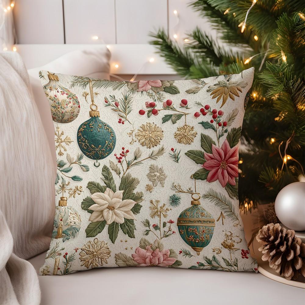 Home Decor Colorful Christmas Reindeer Decorative Pillow Cover Pattern Cushion Cover Suitable for Sofa Bedroom Car Pillow Cover