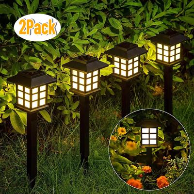 2Pack Solar LED Pathway Lights Outdoor Waterproof Walkway Garden Decor Street Lamp for Landscape Yard Patio Driveway