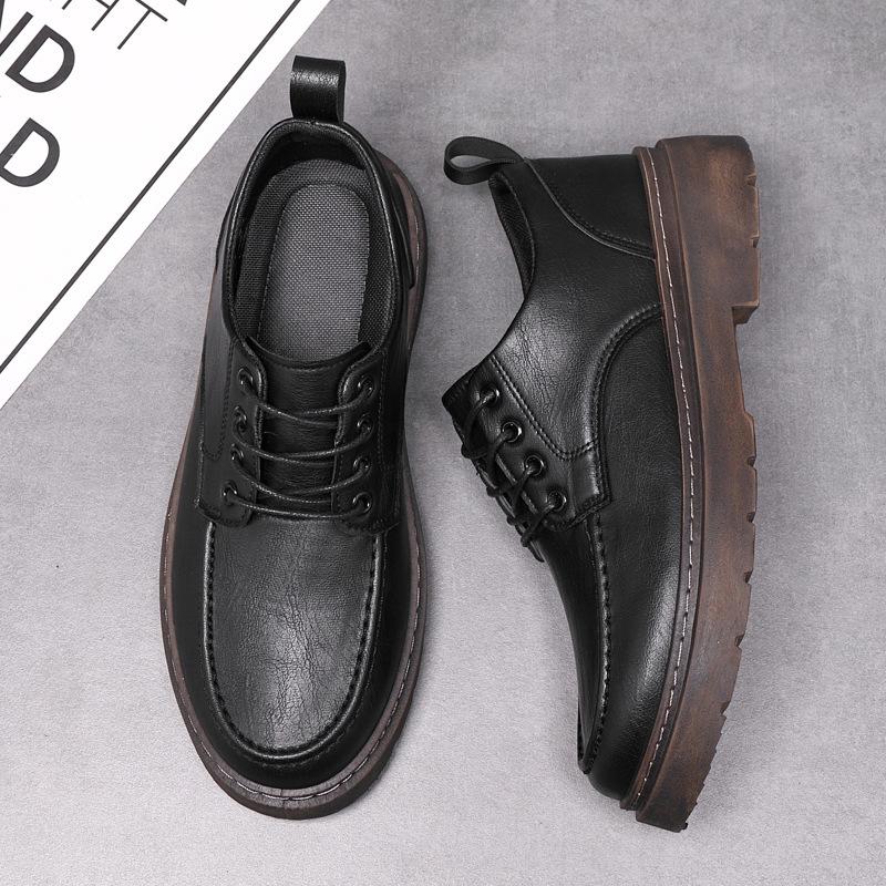 British Style Men Leather Shoes Black Business Office Shoes Lace Up Oxford Shoes High Quality Casual Leather Shoe Dress Footwear