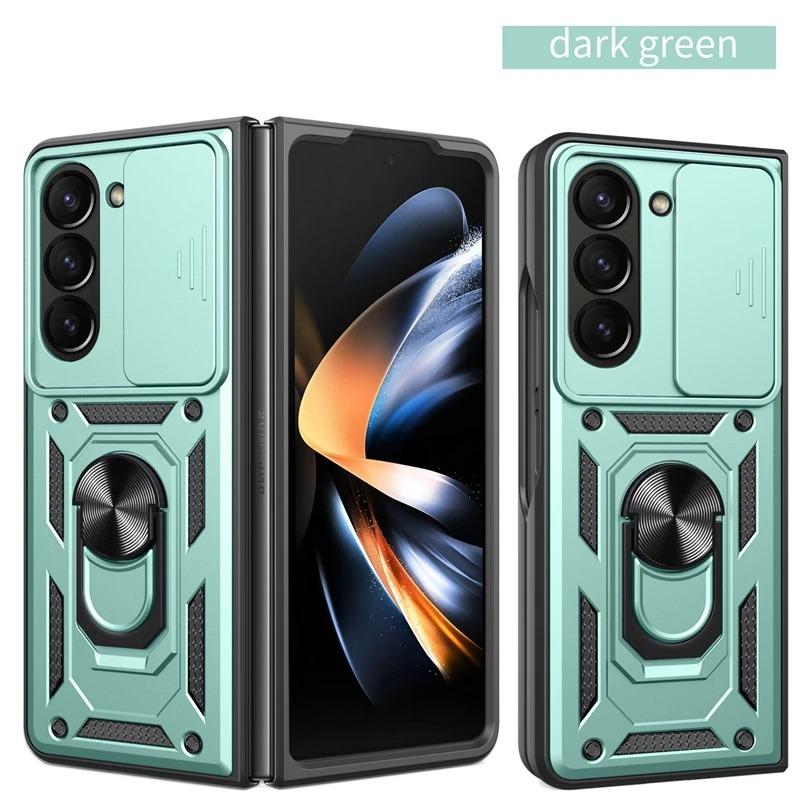 Armor Shockproof Case for Samsung Galaxy Z Fold 6 5 4 3 5G Cover with Ring Magnetic Holder Metal Stand Foldbale