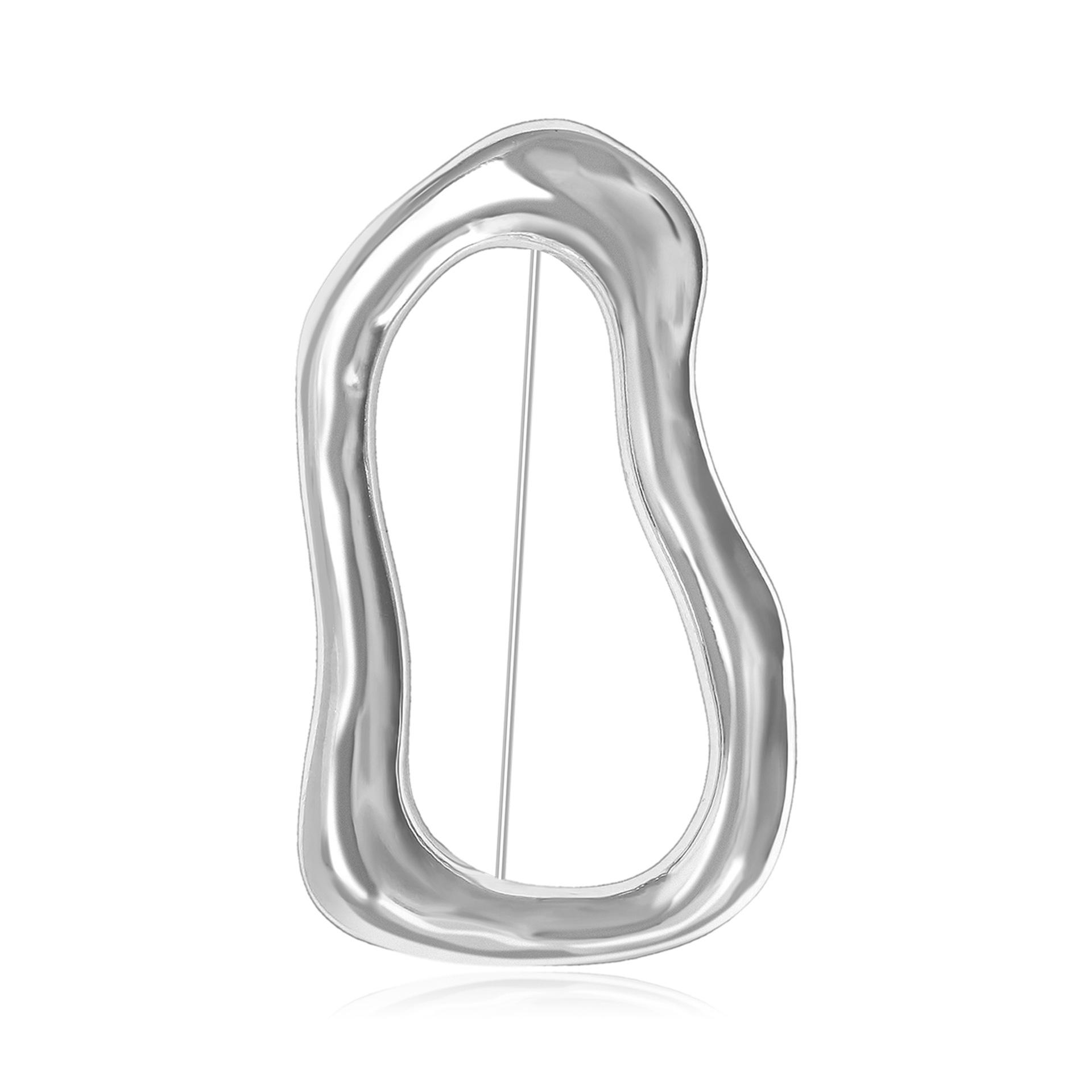 

Stainless Steel Big Circle Brooches Pins For Women Men Gold Silver Color Geometric Brooch Gifts срібний