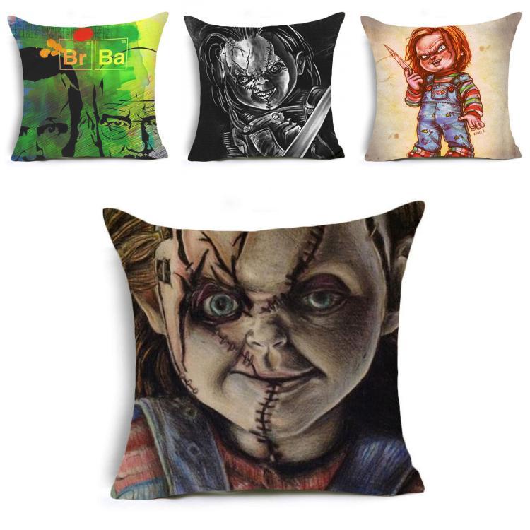 Chucky Good Guy Doll Horror Movie Design Cushion Pillow Case Cover In Vibrant Colors