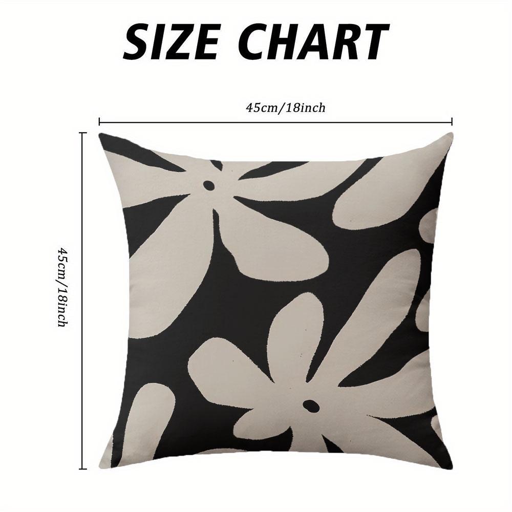 Graphic Bloom Square Jacquard Pillow Cover for Sofa Office Waist Cushion Cover Home Decorative Pillowcase