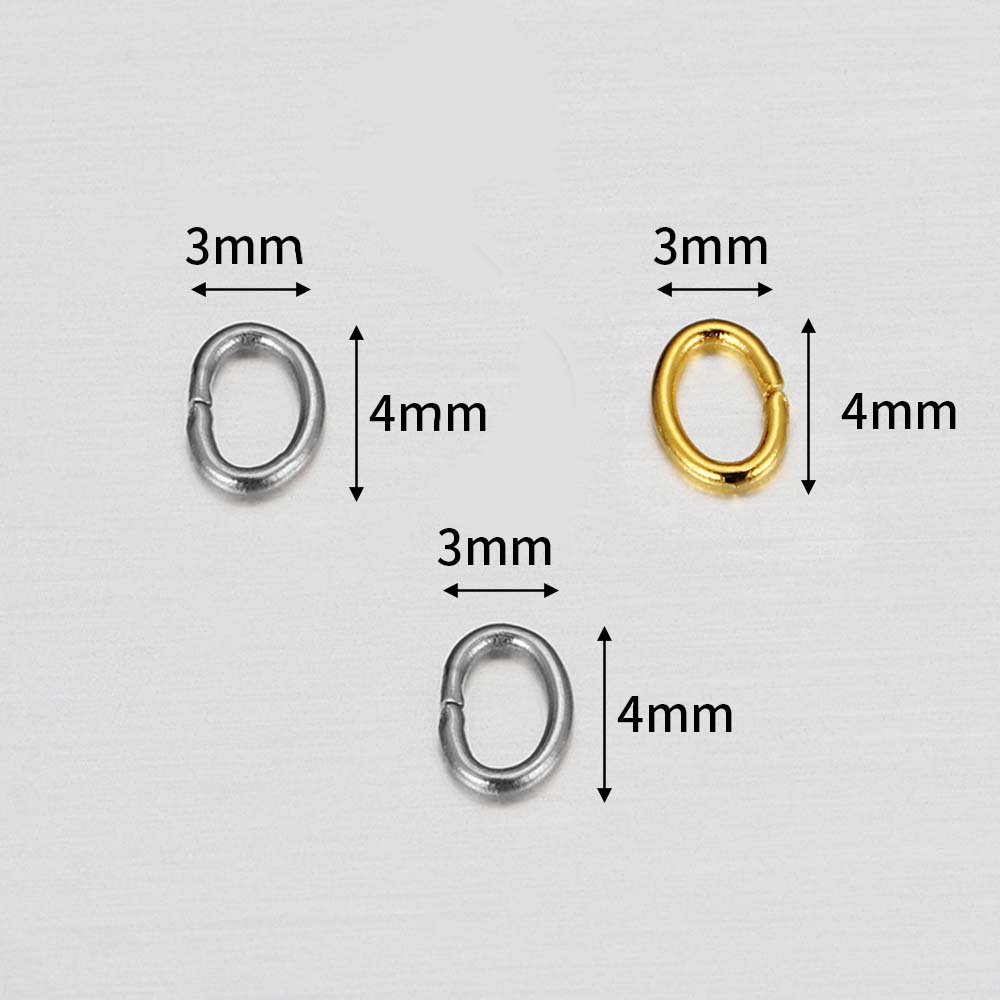 100Pcs 300Pcs Stainless Steel Strong Oval Open Jump Rings Split Ring Connector for DIY Bracelet Necklace Jewelry Making Findings