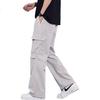 American-Style Cargo Hiking Pants for Men, Spring And Summer Style, Trendy Sports Wide-Leg Trousers Z2536 Apricot Color 2XL