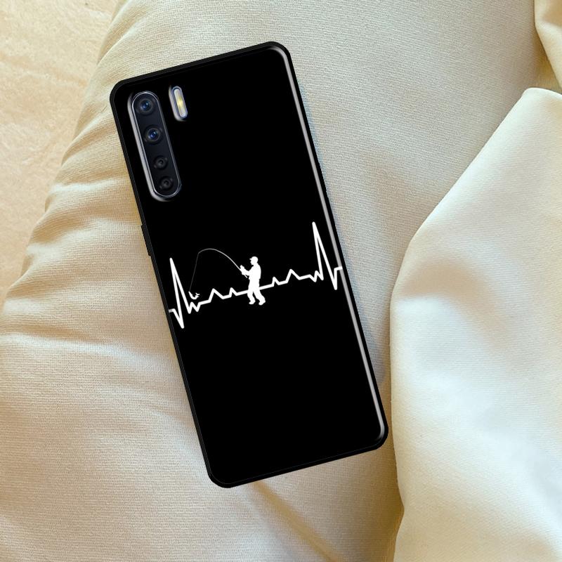 Fishing Heartbeat Case For Oppo A60 A80 A40 A15 A16 A17 A57 A94 A74 A54 A76 A96 A18 A38 A58 A78 A98 A6 A5 Pro