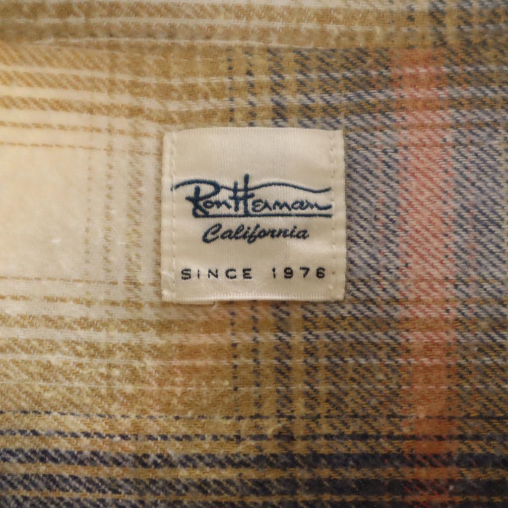 Ron Herman made in Japan Check Pattern Long sleeve Flannel shirt S beige Men's Used