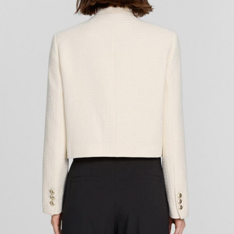 She Z Miss Round Wool Blend Tweed Jacket Swwjkp11700 Cr