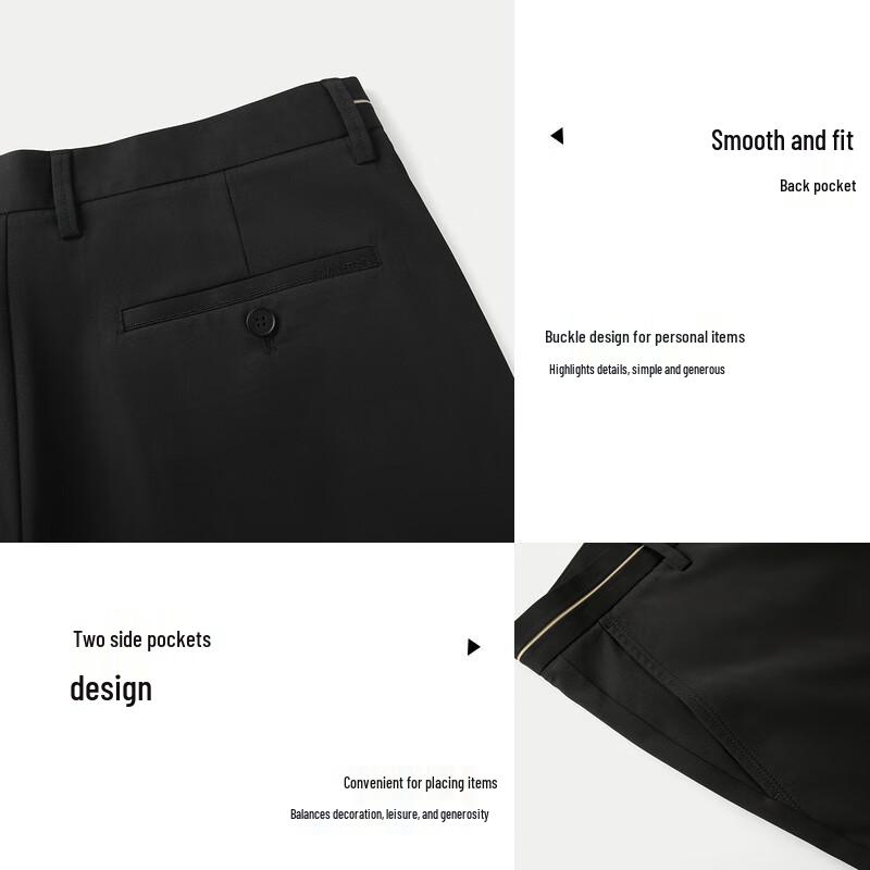 HLA Men's Straight Fit Embroidered Casual Trousers