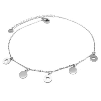 [Q0918] - Silver 'Choréographie' Steel Ankle Chain - Round 6 Mm