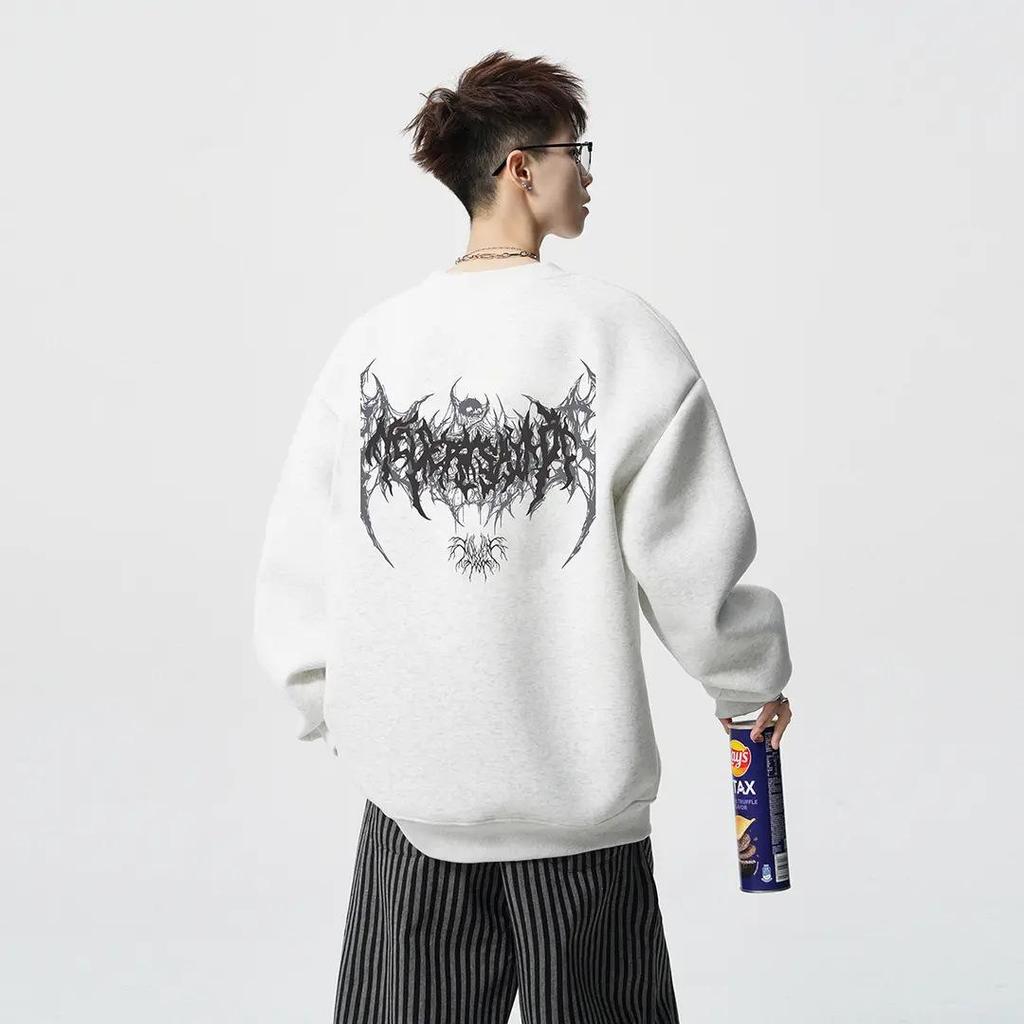 Men's American Heavyweight Crewneck Hoodie 2025: Trendy, Loose-Fit Casual Long Sleeve for Autumn/Winter