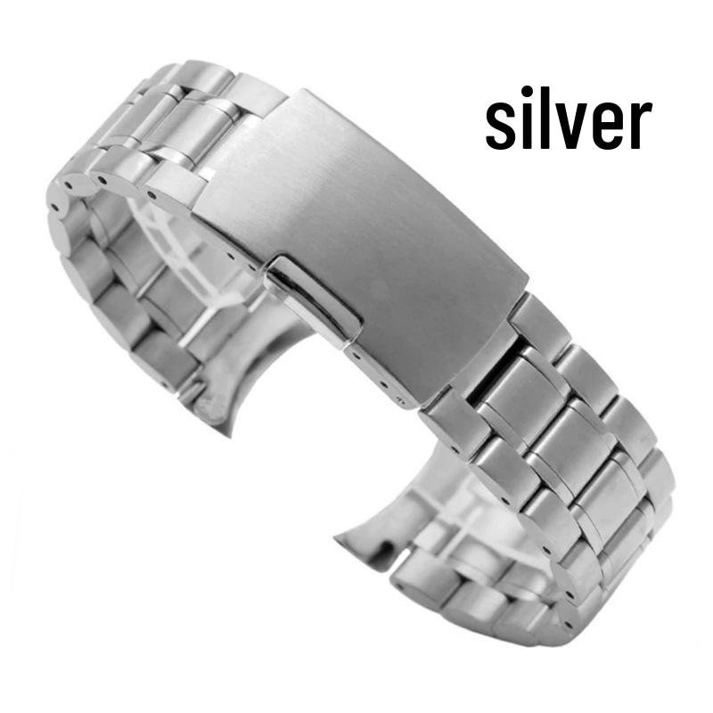 

In-Stock Stainless Steel Folding Clasp Watch Band, Black, 20mm Lug, 22mm. 16mm