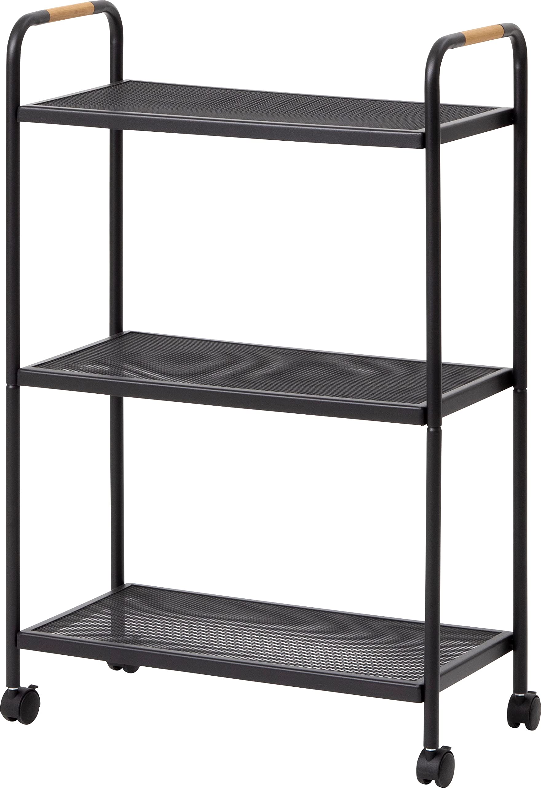 

Подставка для цветов Takasho, стеллаж для террасы, 3 яруса, на колесиках, черный, ширина 60 см x глубина 30 см x высота 90 см [MSF-33] Прибл. чёрный