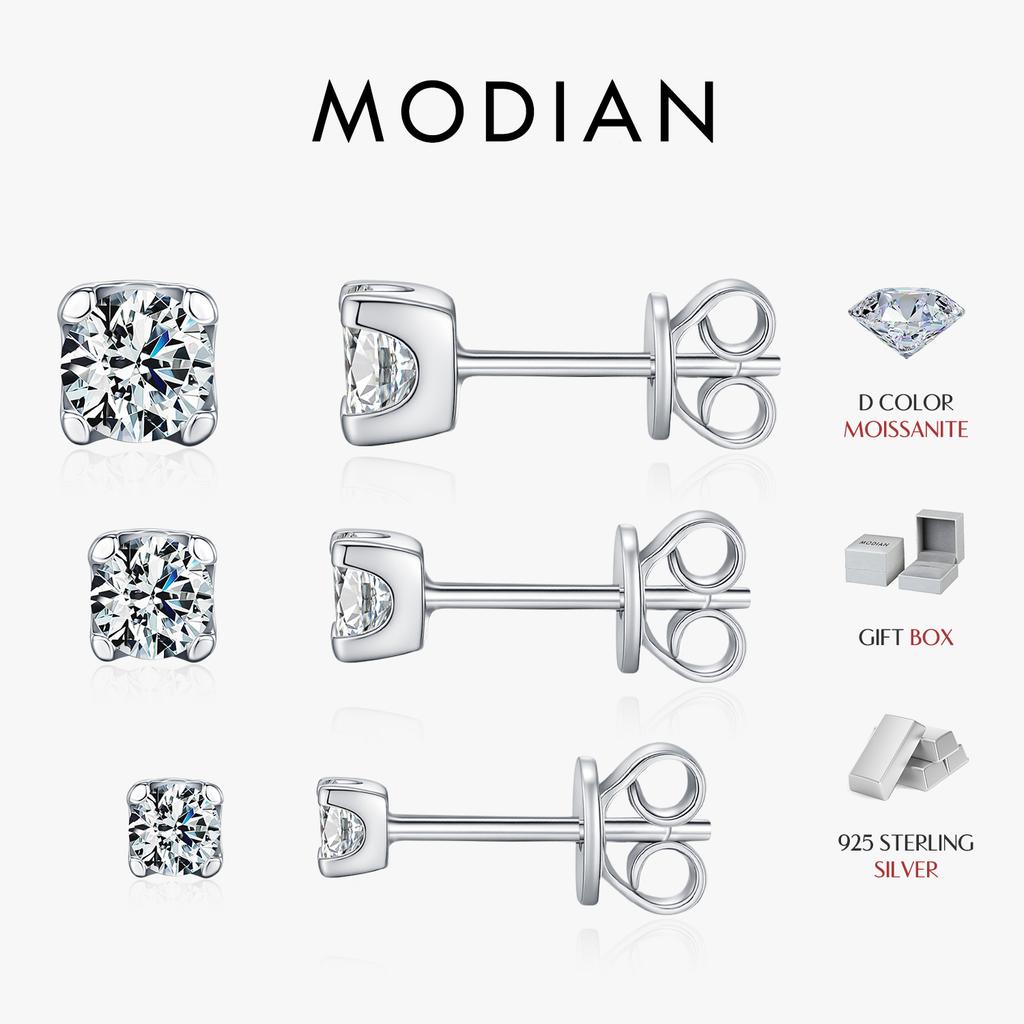 3MM-5MM Size D Color Moissanite 925 Sterling Silver Classic Simple Round Stud Earrings For Women Fine Stackable Jewelry