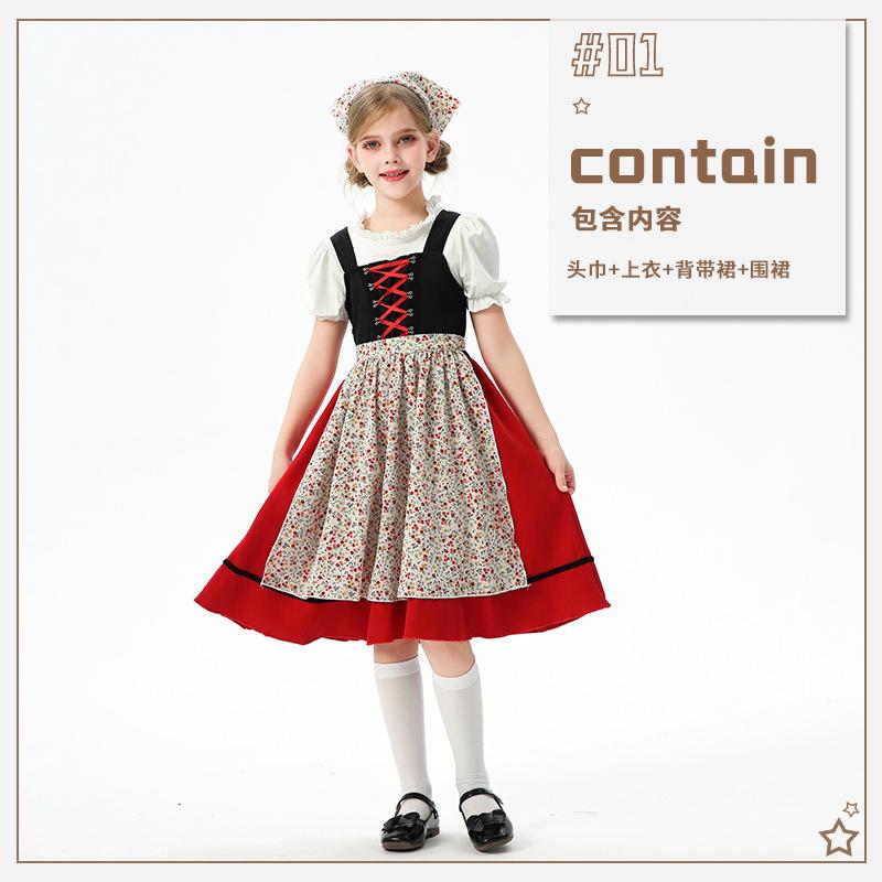 

Детская одежда Европейская идиллическая девочка фермерское поместье Мюнхен Октоберфест одежда горничной 160cm