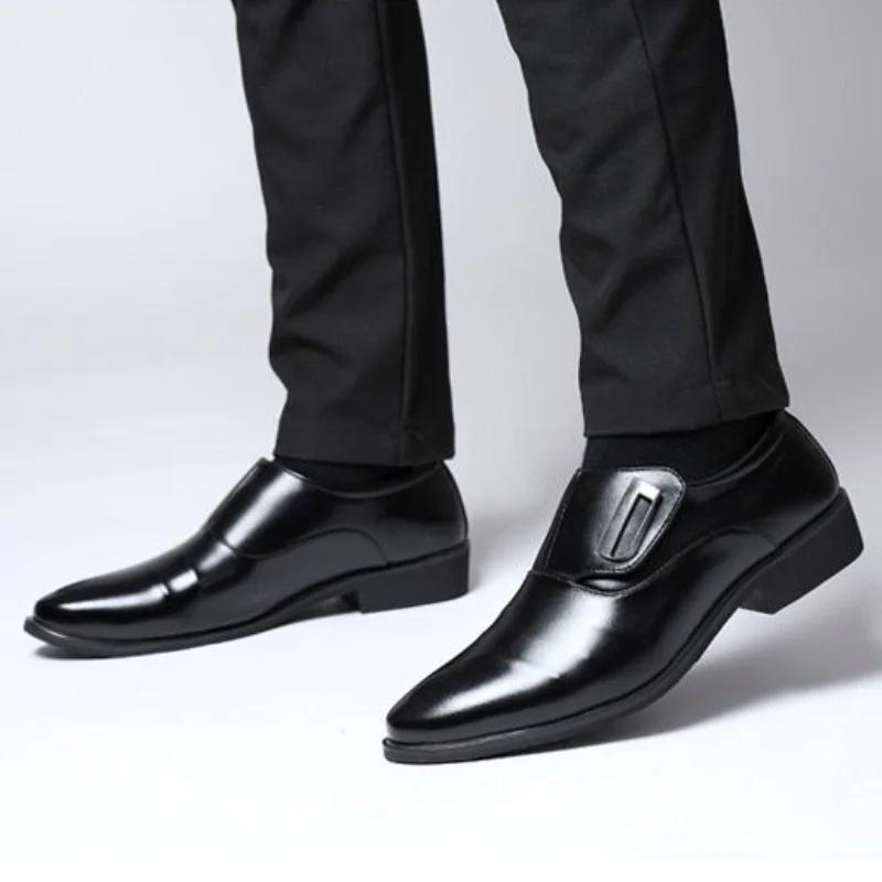 Fashion Spring Autumn 2024 Trend Social Shoe Male Pointed Toe Men's Formal Shoes Suit 39 Legitimate Leather Elegant and Classic Official