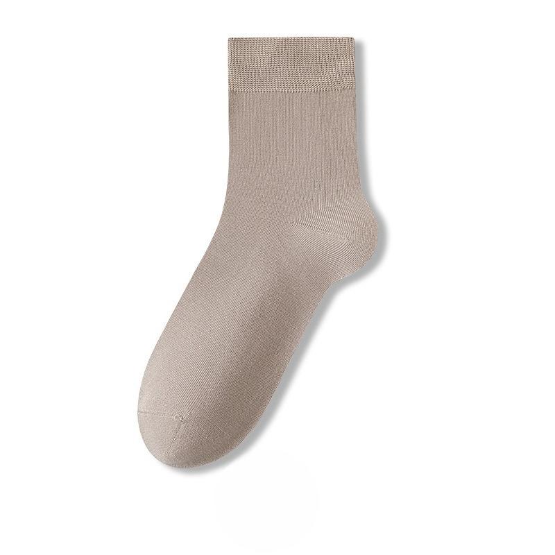Male Spring and Autumn Business Mesh Eye Pure Cotton Pure Color Antibacterial Deodorant Breathable Tube Socks