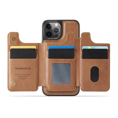 MAGKING K3 Series Pouzdro pro iPhone 12 Pro Max Kompatibilní s MagSafe Peněženkou PC+TPU+PU Kryt na telefon