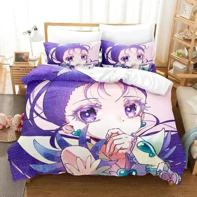 Anime Prety Cure Beding Set Young Boys Young Girls Twin Quen Sized Dimensions Soft Duvet Cover Pilowcase Bed Children Kids Adult People Fashion Home