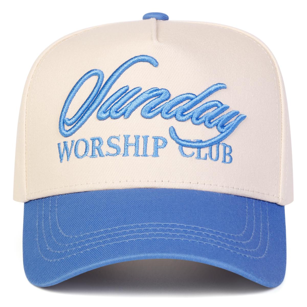 

Unisex Sunday Worship Club Embroidery Baseball Caps Spring Autumn Outdoor Adjustable Casual Hats Sunscreen Hat Sports Cap