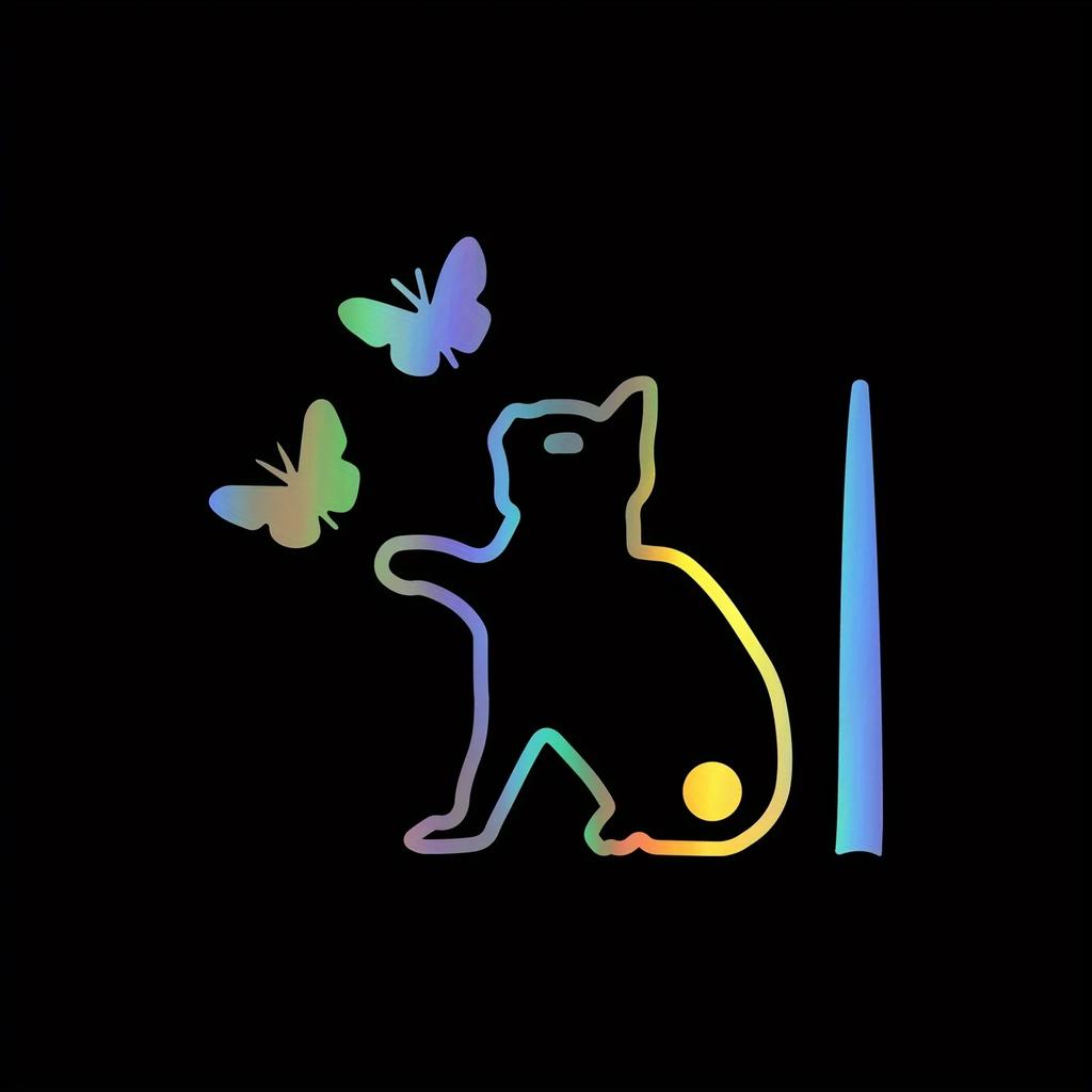 2 Stück Niedliche Katze und Schmetterling Autoaufkleber Lustige Katze Beweglicher Schwanz Winkender Scheibenwischeraufkleber Heckscheibenwischer Aufkleber Wasserdicht