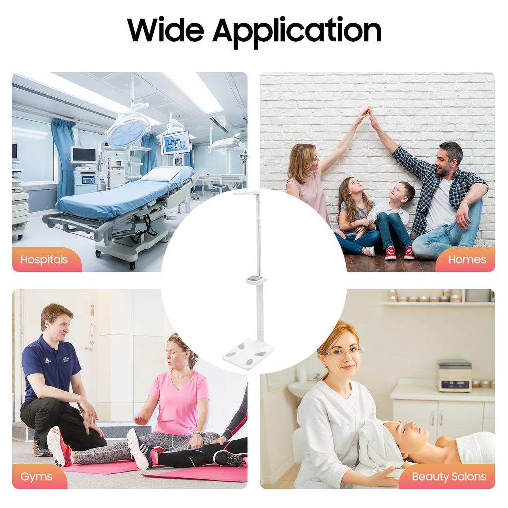 Smart Ultrasonic Body Fat Scale with LCD Display & Voice Broadcast, Weight Height BMI Measure for Home Gym, Fitness Adults Kids