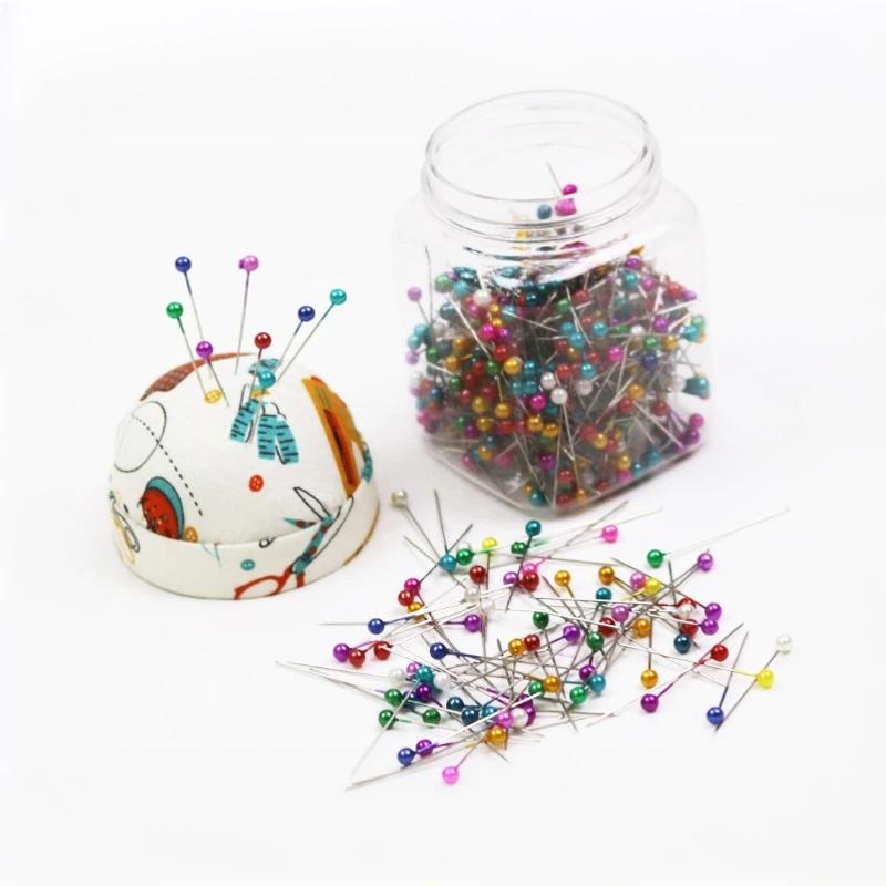 Pearl Head Sewing Quilting Pins 500Pcs with Storage Bottle for Home Tailoring Wedding Flower Decor Crafting