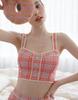 2025 Korean Style Plaid High Waist Slimming Bikini for Girls