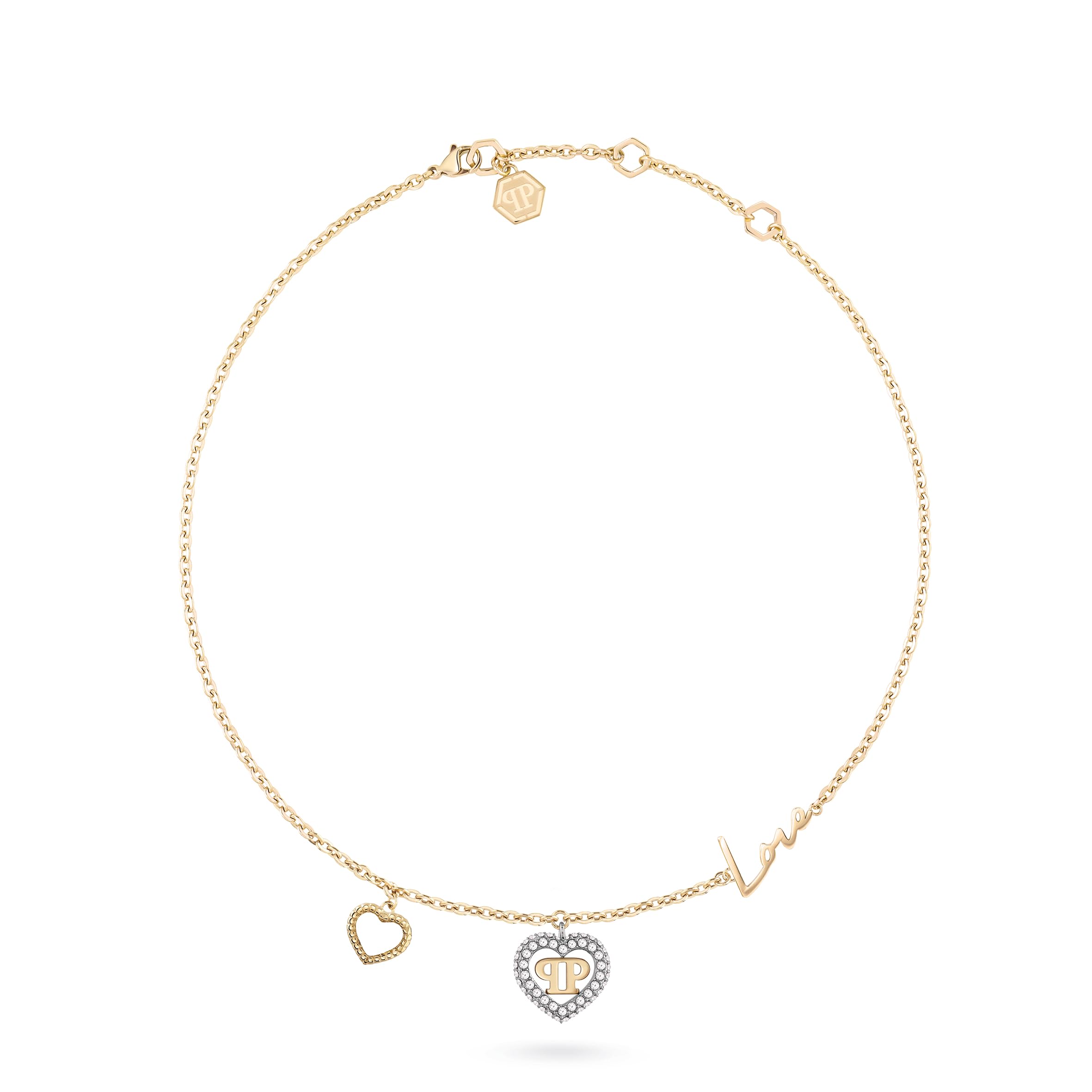 

Plain Accessory Necklace ROCKED HEARTS PJZEA05NU ROCKED HEARTS IP Yellow Gold Necklace Yellow Gold Stainless Steel [Philip Jewelry] Women s [Item]
