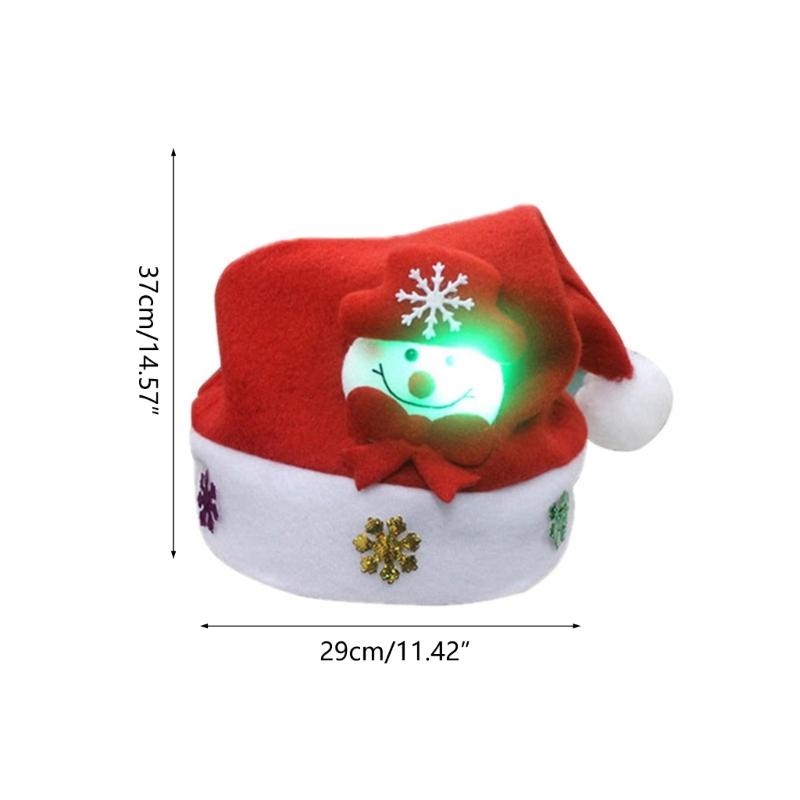 Set of 5 LED Christmas Hats for Children, Festive Light Up Santa Caps for Kids Party, Perfect for Boys and Girls