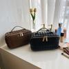 2026 Rhombus Retro Cosmetic Bag Large Capacity Cosmetic Storage Bag Multi-functional Travel Portable Toilet Bag