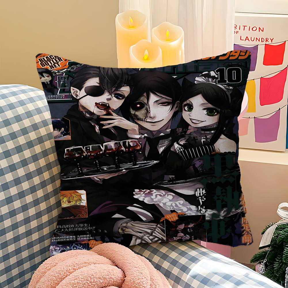 1PC Japanese Anime Black Butler Cushion Cover Car Throw Pillow Case For Sofa Car Christmas Gift 40x40cm 45x45cm