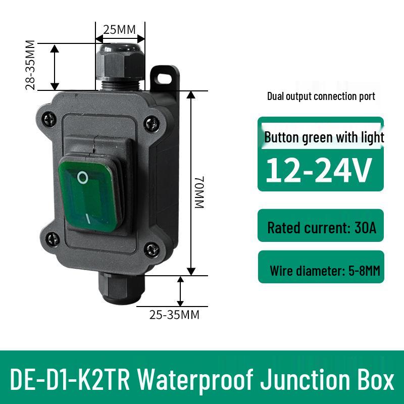 High Current Waterproof Inline Rocker Switch for Outdoor Wiring