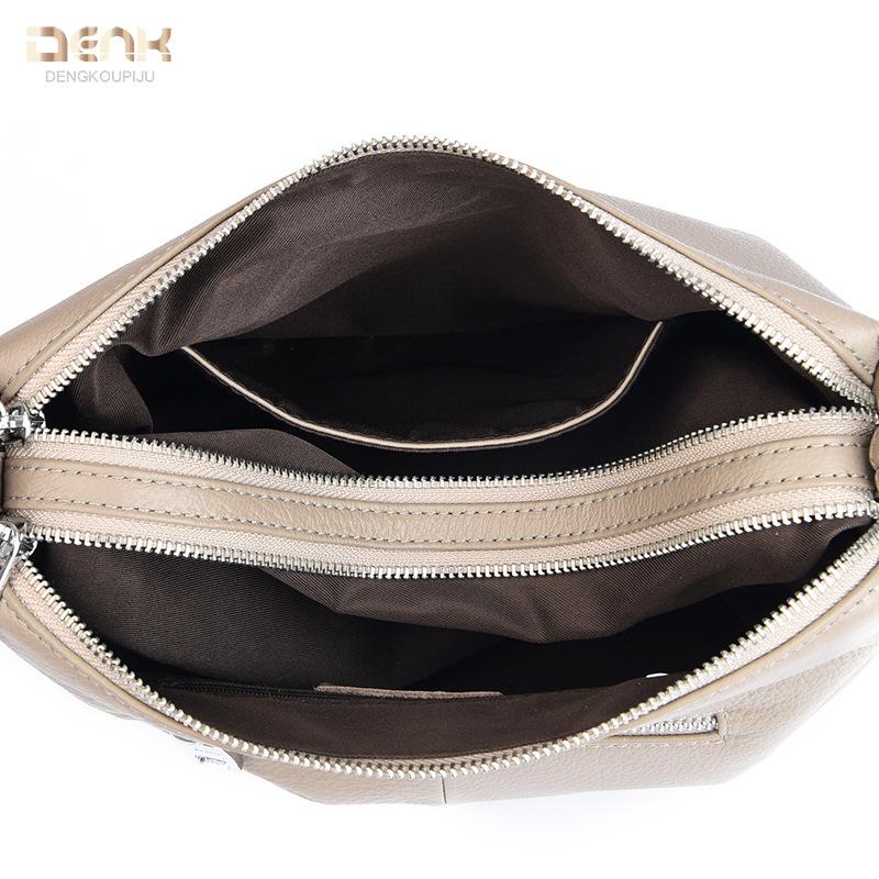 New leather women's bag Korean version of versatile large-capacity first-layer cowhide shoulder messenger bag bag women