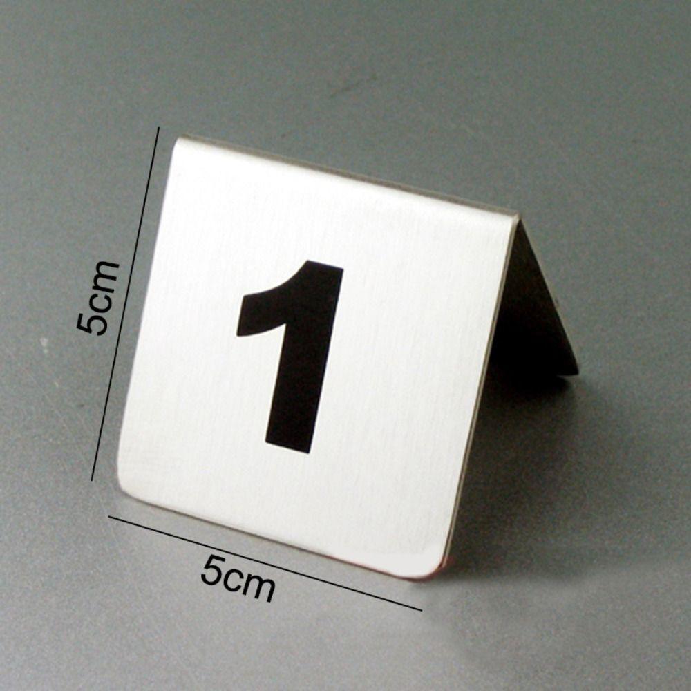 10 Stück/Set Tisch-Nummernschild aus Edelstahl, beidseitig nummeriert von 1 bis 20, digitale Karten-Schilder, nummerierte Tischkarten