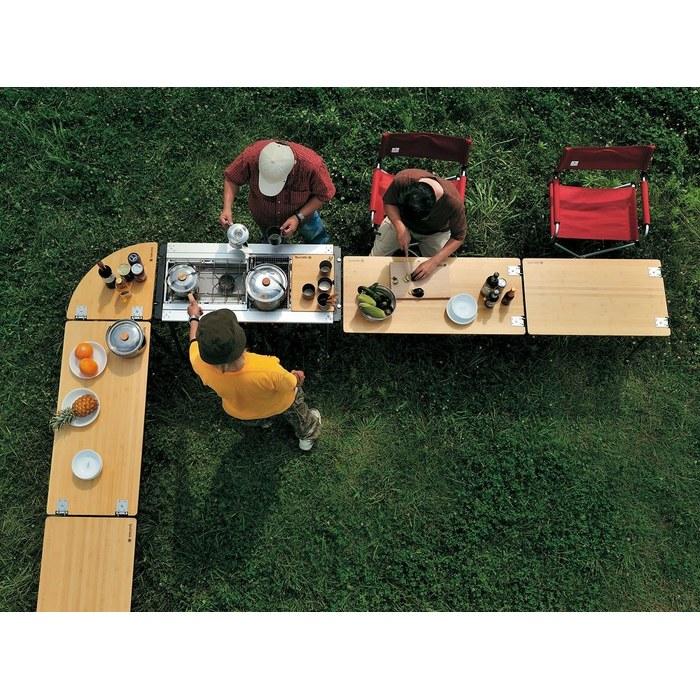 Snow Peak Multi-Function Table Corner R Bamboo CK-119TR, IGT Compatible, 496x496x25mm