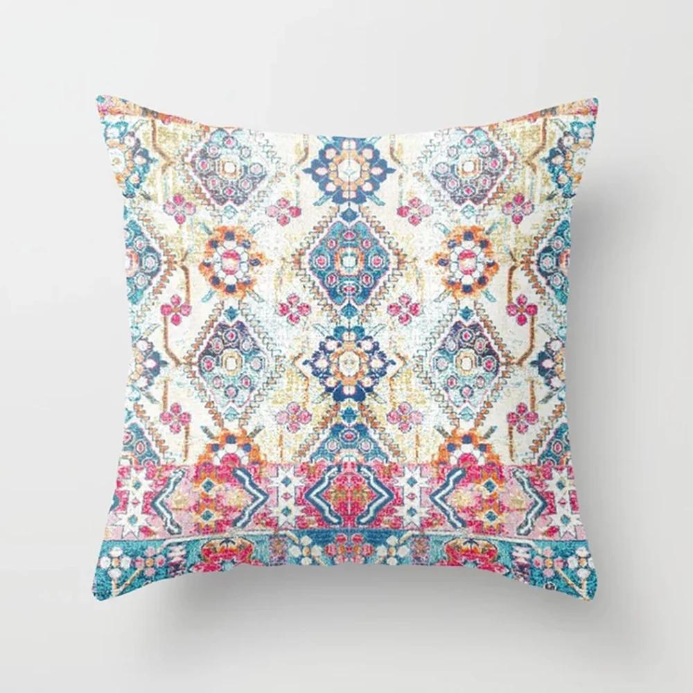 Home Decor Pillowcase Boho Psychedelic Texture Polyester Print  for Bedroom Living Room 45x45cm Funda De Almohada