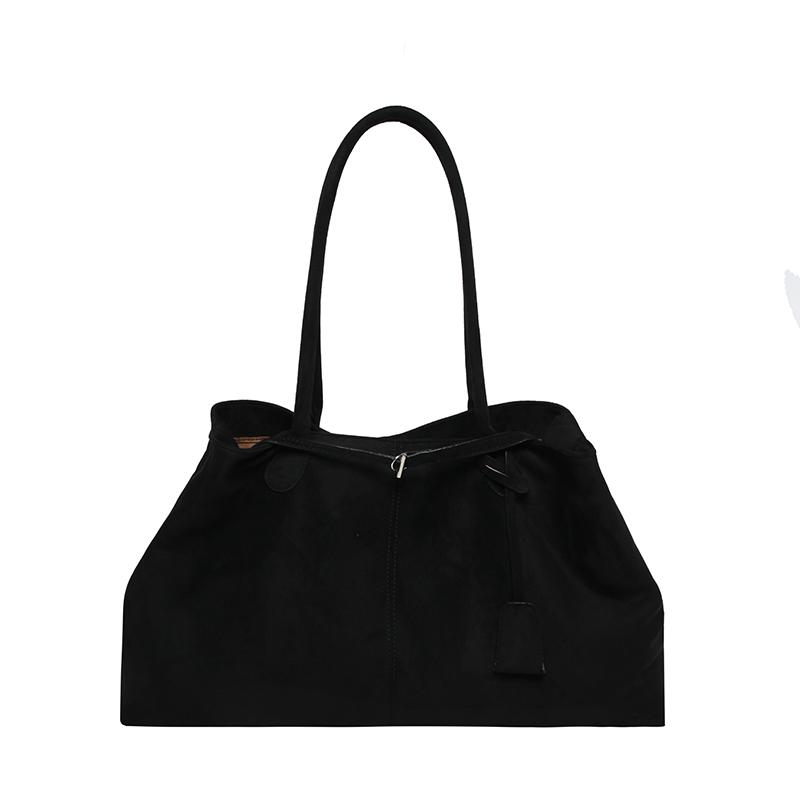 

Fashi Solid Hasp Faux Suede Sense of Luxury Tote Bags Classic Large Capacity Simple Casual Versatile Shoulder Bags for Women