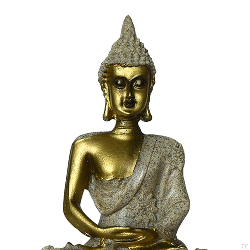 Buddha Sculpture for Home Office Decor - Handcrafted Resin Figurine