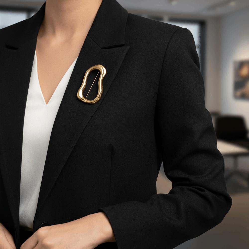 Vergoldete Geometrische Broschen Silberfarbene Reversnadeln Neue Unregelmäßige Broschen Schmuckzubehör